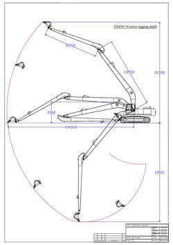 Excavator Reach Chart